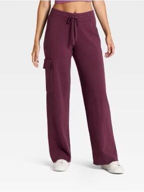 JoyLab Women's High-Rise Sweater Cargo Pants - Plum Purple - M